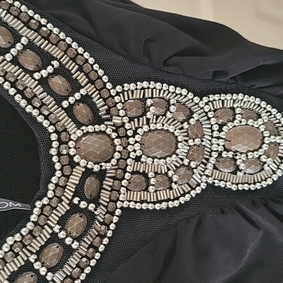 Women's black beaded dress - Picture 3 of 4
